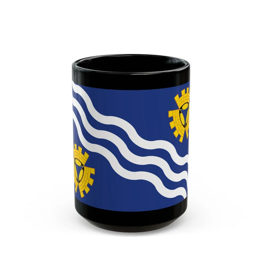 Flag of Merseyside UK - Black Coffee Mug-15oz-Go Mug Yourself