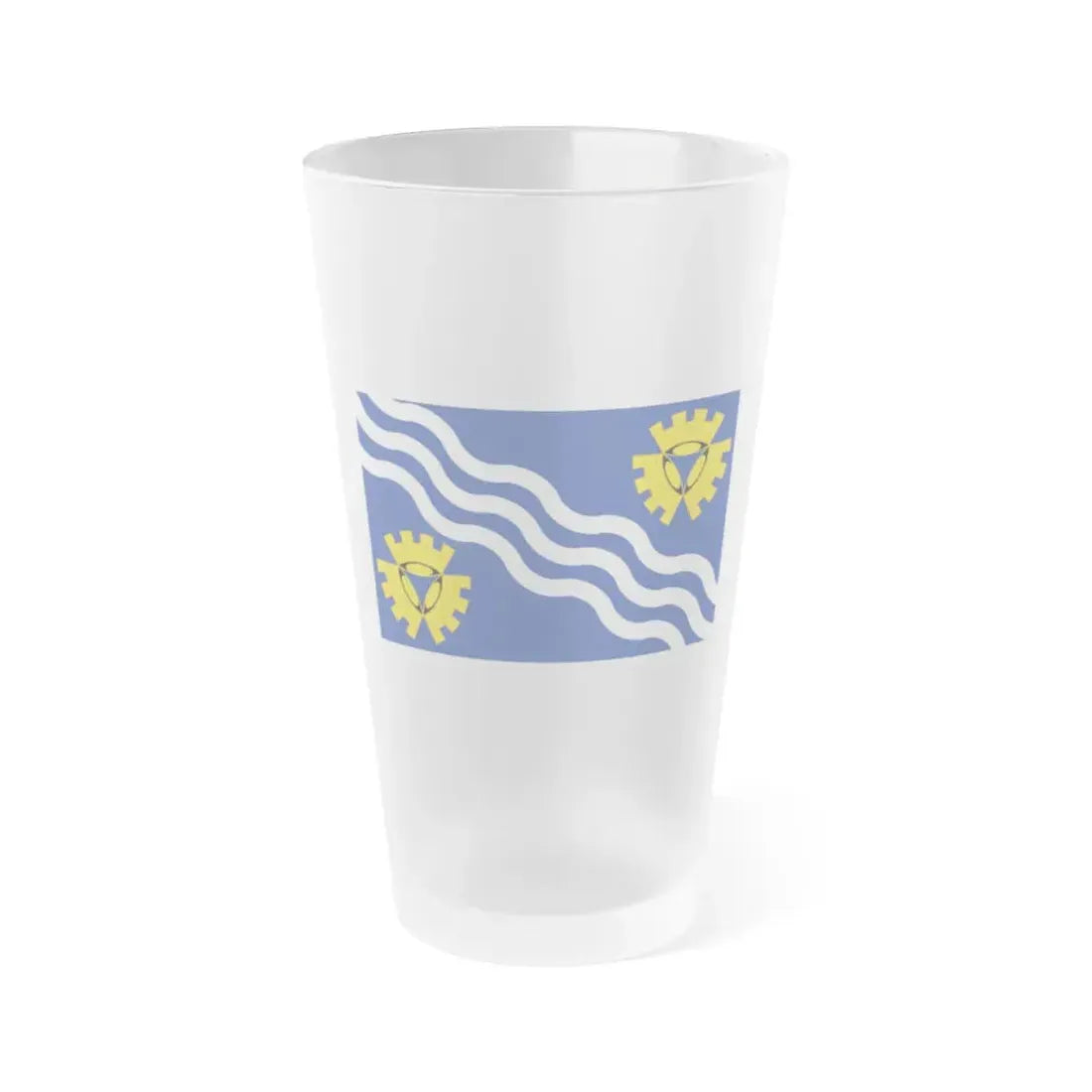 Flag of Merseyside UK - Frosted Pint Glass 16oz 16oz Frosted - Go Mug Yourself