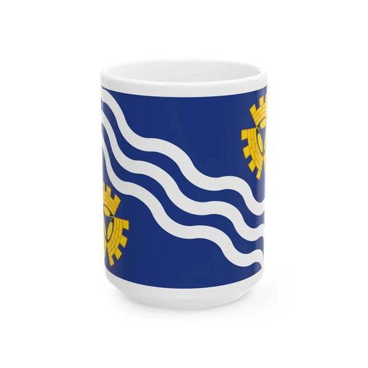 Flag of Merseyside UK - White Coffee Mug 15oz - Go Mug Yourself