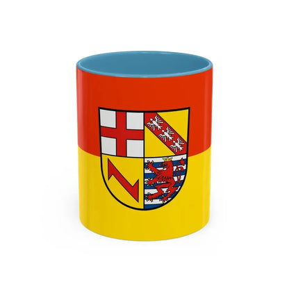 Flag of Merzig Wadern Germany - Accent Coffee Mug 11oz Light Blue - Go Mug Yourself