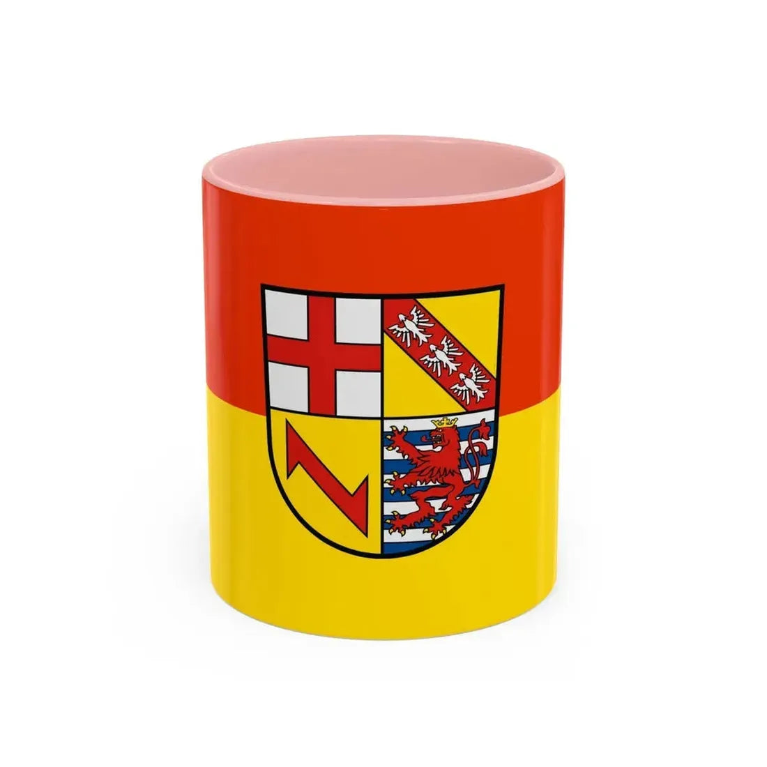 Flag of Merzig Wadern Germany - Accent Coffee Mug 11oz Pink - Go Mug Yourself