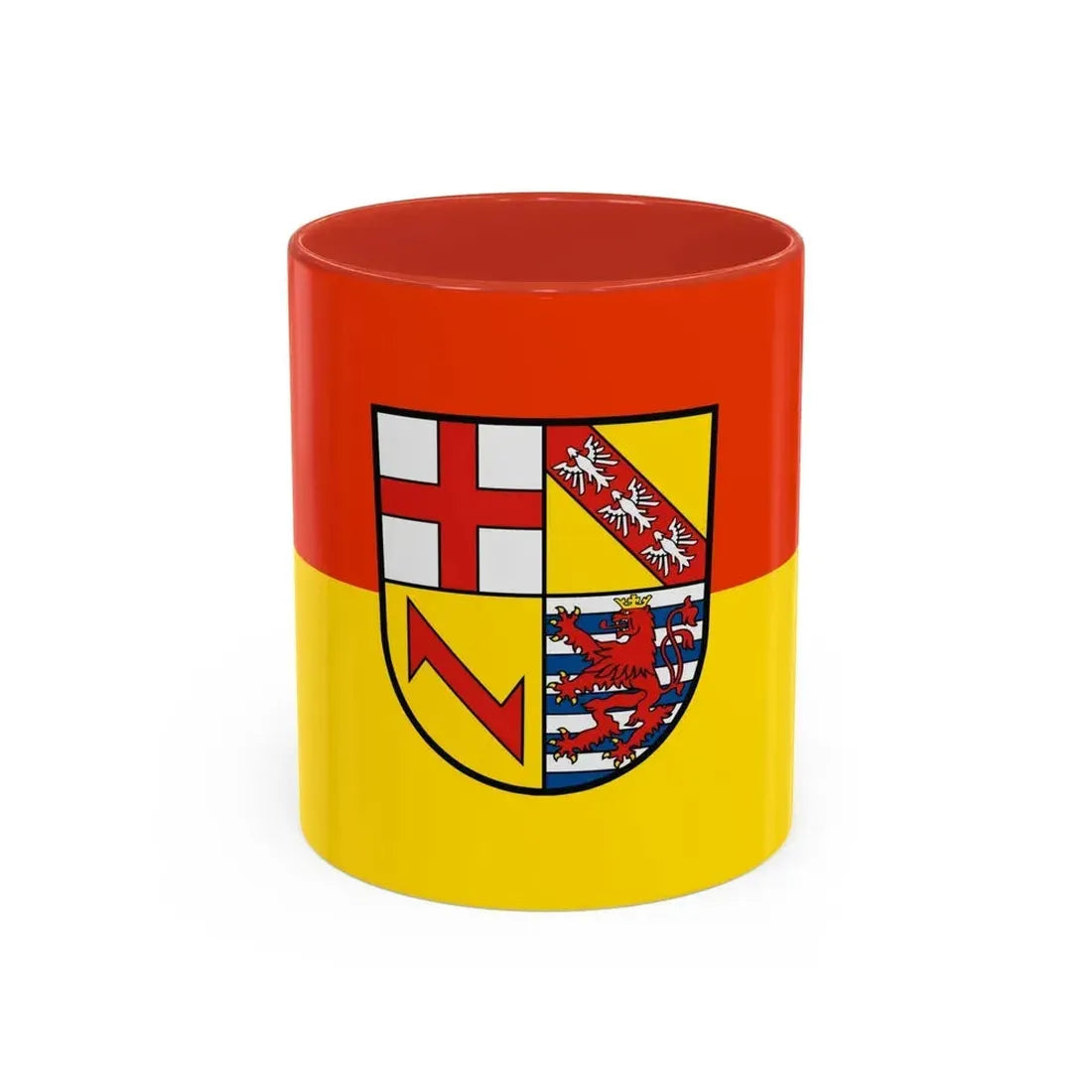 Flag of Merzig Wadern Germany - Accent Coffee Mug 11oz Red - Go Mug Yourself