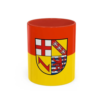 Flag of Merzig Wadern Germany - Accent Coffee Mug 11oz Red - Go Mug Yourself