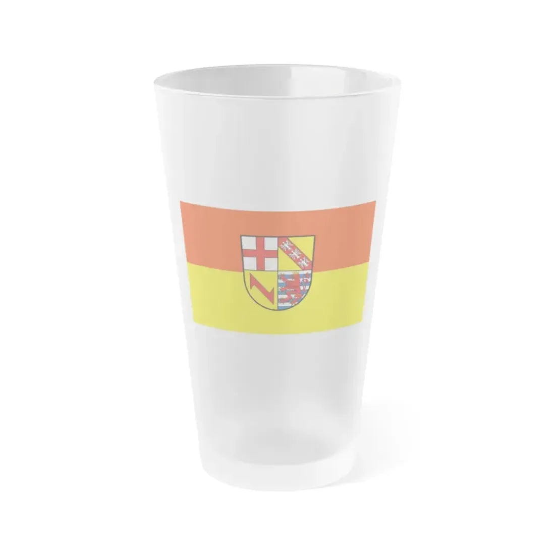 Flag of Merzig Wadern Germany - Frosted Pint Glass 16oz 16oz Frosted - Go Mug Yourself