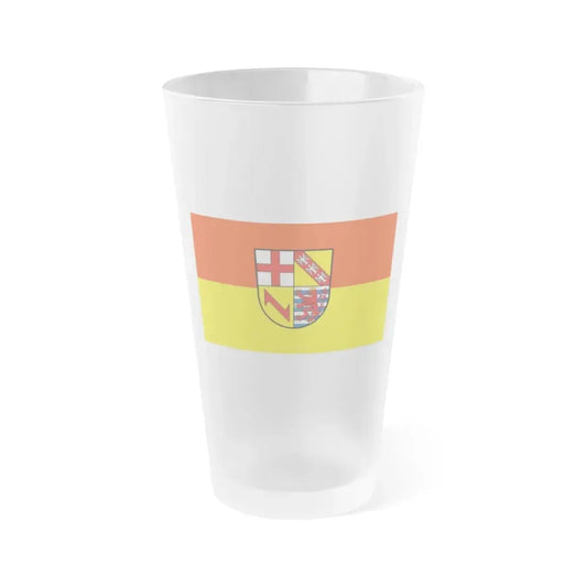 Flag of Merzig Wadern Germany - Frosted Pint Glass 16oz 16oz Frosted - Go Mug Yourself