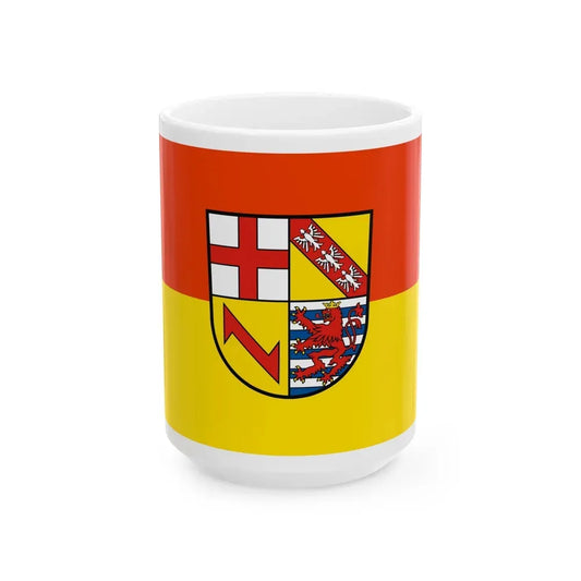 Flag of Merzig Wadern Germany - White Coffee Mug 15oz - Go Mug Yourself