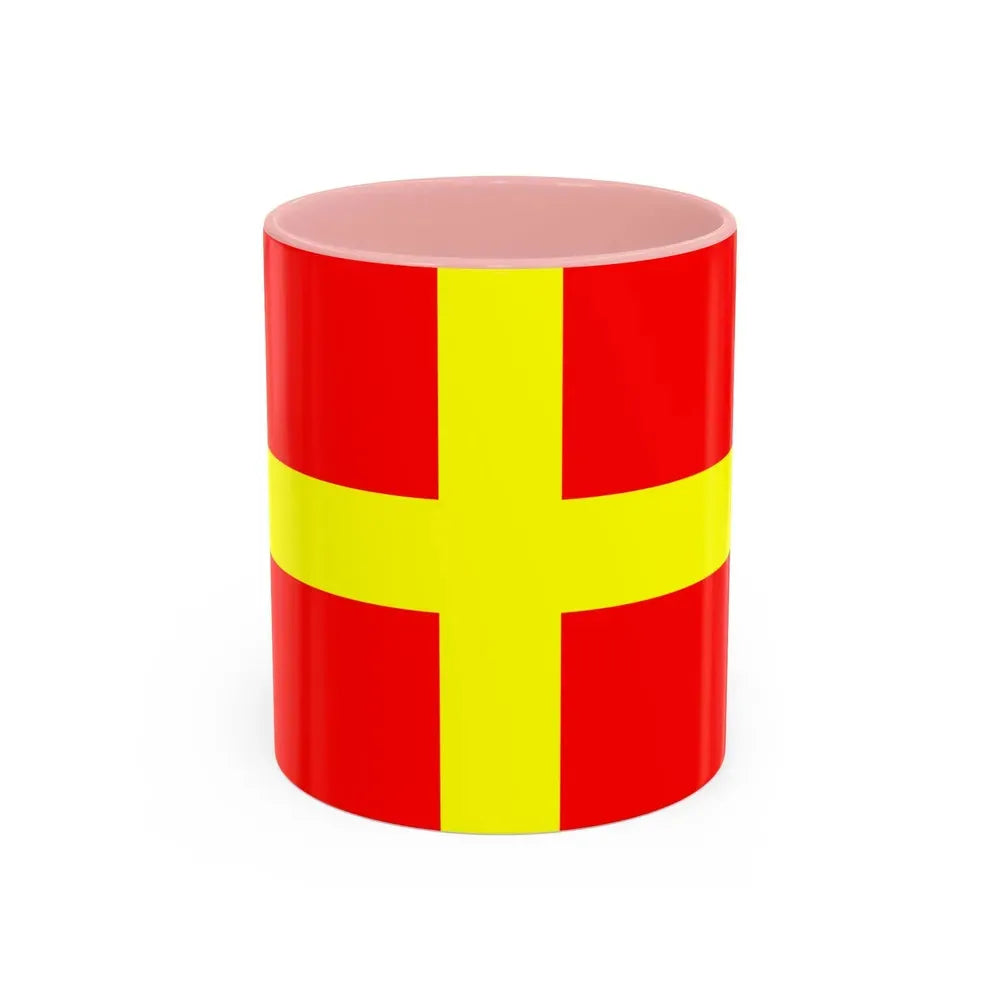 Flag of Messina Italy - Accent Coffee Mug 11oz Pink - Go Mug Yourself