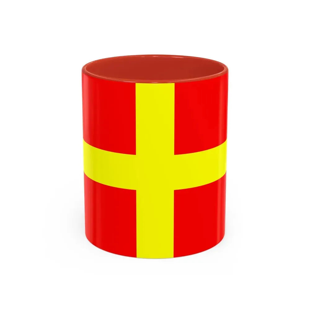 Flag of Messina Italy - Accent Coffee Mug 11oz Red - Go Mug Yourself