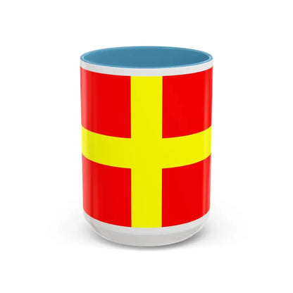 Flag of Messina Italy - Accent Coffee Mug 15oz Light Blue - Go Mug Yourself