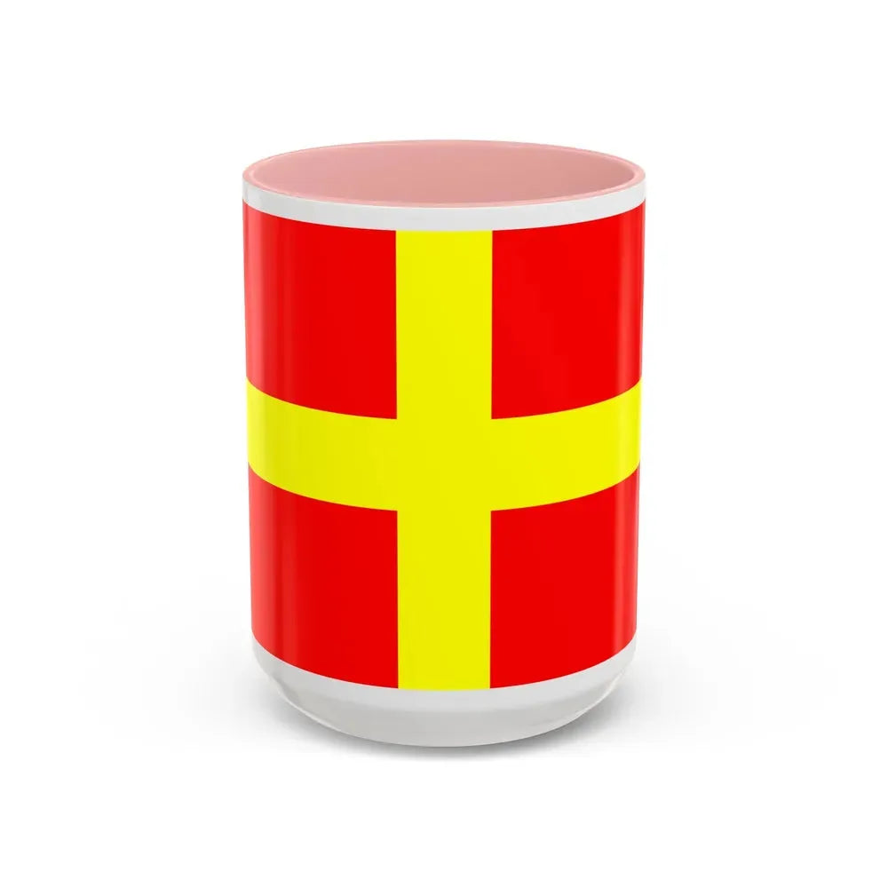 Flag of Messina Italy - Accent Coffee Mug 15oz Pink - Go Mug Yourself