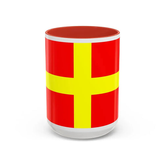 Flag of Messina Italy - Accent Coffee Mug 15oz Red - Go Mug Yourself