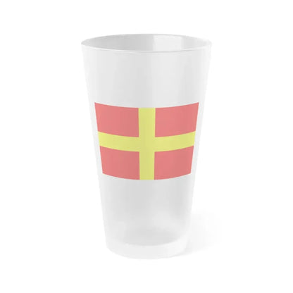 Flag of Messina Italy - Frosted Pint Glass 16oz 16oz Frosted - Go Mug Yourself