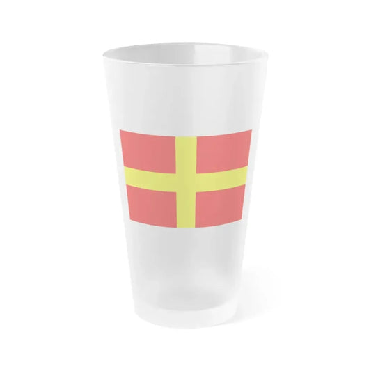 Flag of Messina Italy - Frosted Pint Glass 16oz 16oz Frosted - Go Mug Yourself