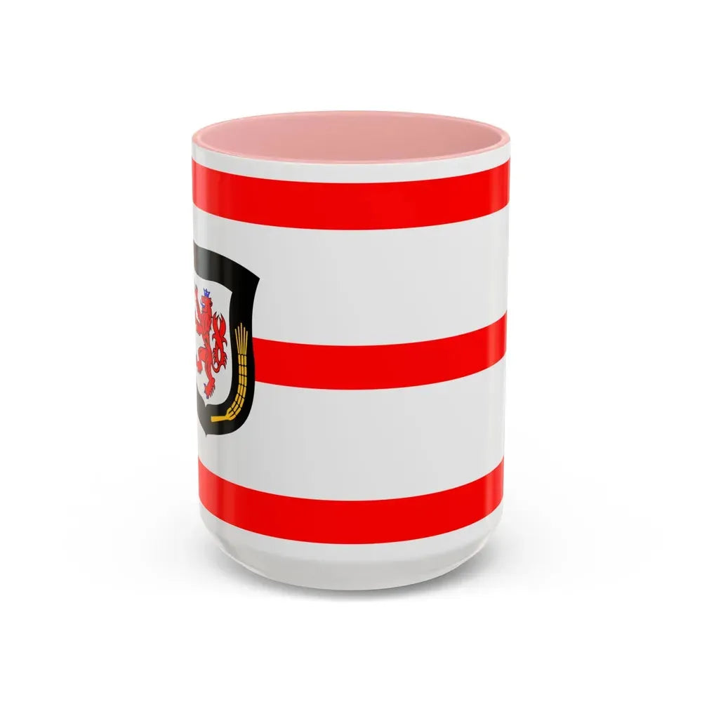 Flag of Mettmann Germany - Accent Coffee Mug 15oz Pink - Go Mug Yourself