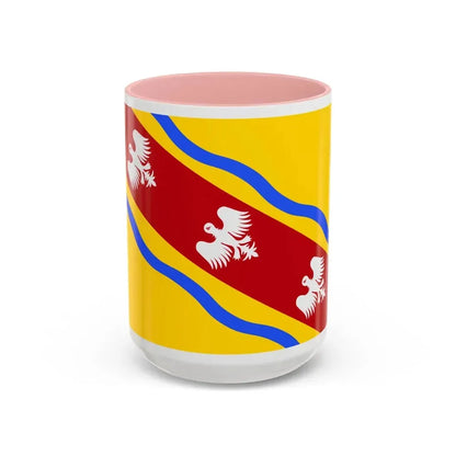Flag of Meurthe et Moselle France - Accent Coffee Mug 15oz Pink - Go Mug Yourself