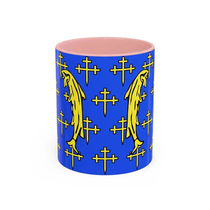Flag of Meuse France 2 - Accent Coffee Mug 11oz Pink - Go Mug Yourself