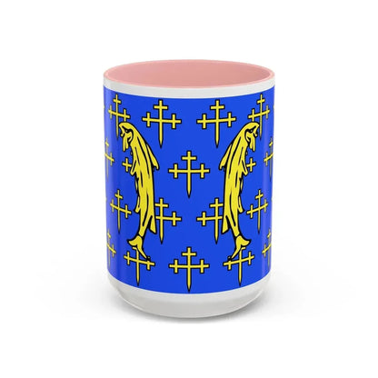 Flag of Meuse France 2 - Accent Coffee Mug 15oz Pink - Go Mug Yourself