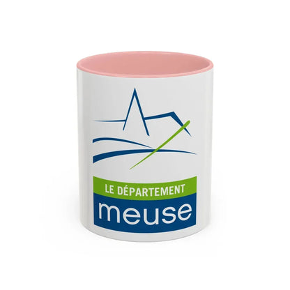 Flag of Meuse France - Accent Coffee Mug 11oz Pink - Go Mug Yourself