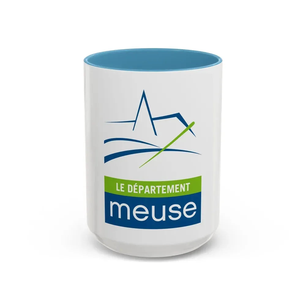 Flag of Meuse France - Accent Coffee Mug 15oz Light Blue - Go Mug Yourself