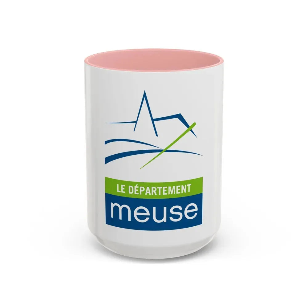 Flag of Meuse France - Accent Coffee Mug 15oz Pink - Go Mug Yourself