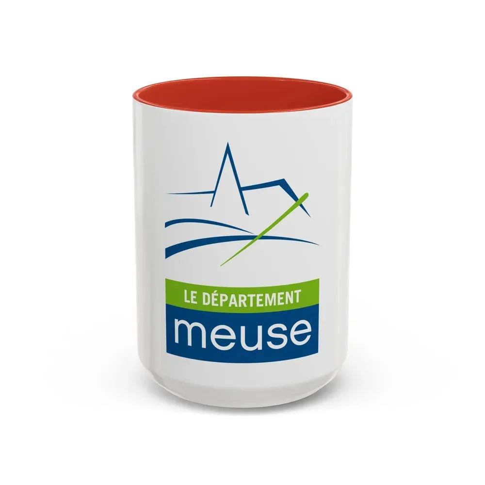 Flag of Meuse France - Accent Coffee Mug 15oz Red - Go Mug Yourself