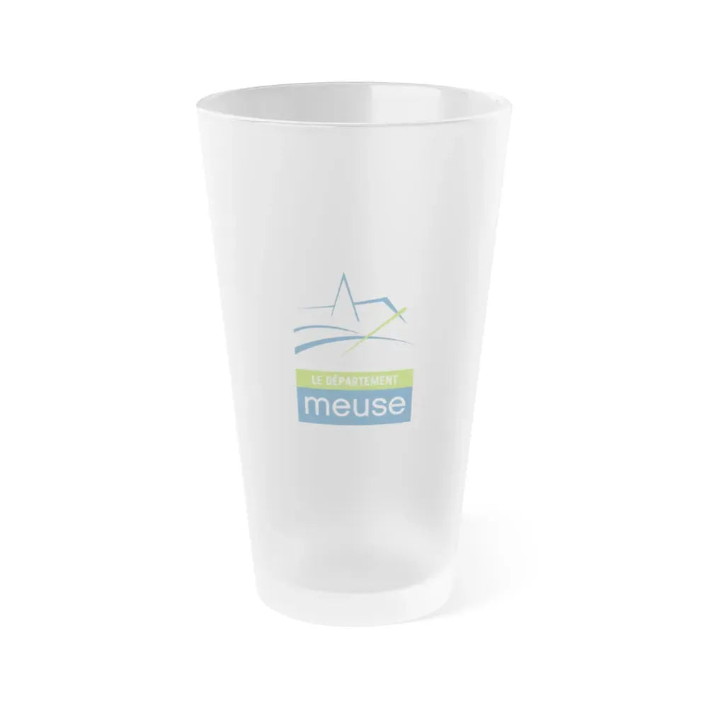 Flag of Meuse France - Frosted Pint Glass 16oz 16oz Frosted - Go Mug Yourself
