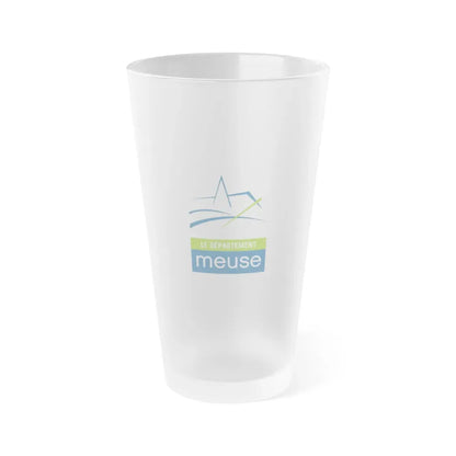 Flag of Meuse France - Frosted Pint Glass 16oz 16oz Frosted - Go Mug Yourself