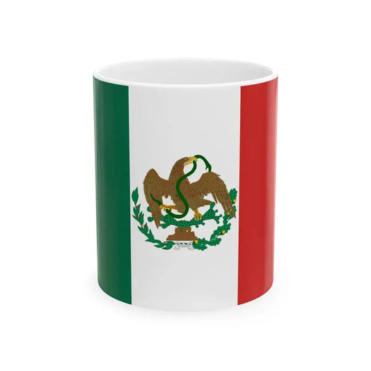 Flag of Mexico 1823-1864 1867-1893 3-2 (Mexico) White Coffee Mug 11oz - Go Mug Yourself