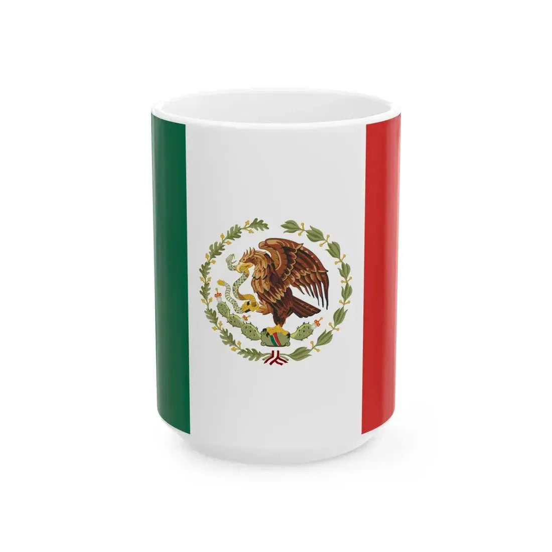 Flag of Mexico 1934-1968 (Mexico) White Coffee Mug 15oz - Go Mug Yourself