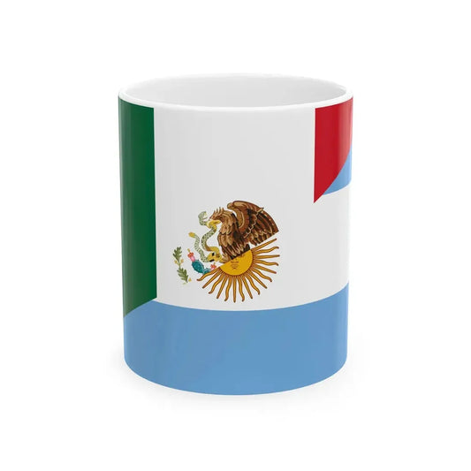 Flag of Mexico and Argentina (Mexico) White Coffee Mug 11oz - Go Mug Yourself