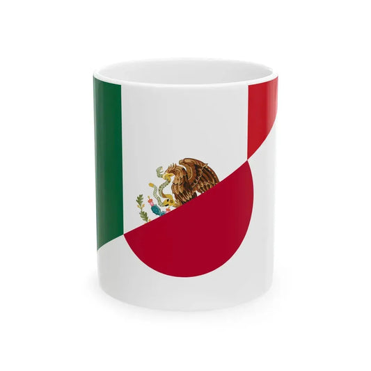 Flag of Mexico and Japan (Japan) White Coffee Mug 11oz - Go Mug Yourself