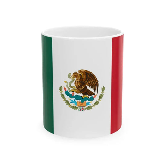 Flag of Mexico bordered (Mexico) White Coffee Mug 11oz - Go Mug Yourself