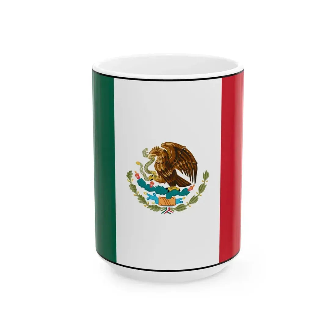 Flag of Mexico bordered (Mexico) White Coffee Mug 15oz - Go Mug Yourself