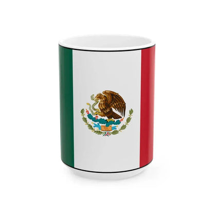 Flag of Mexico bordered (Mexico) White Coffee Mug 15oz - Go Mug Yourself