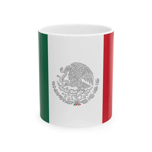 Flag of Mexico with Silver Arms (Mexico) White Coffee Mug 11oz - Go Mug Yourself