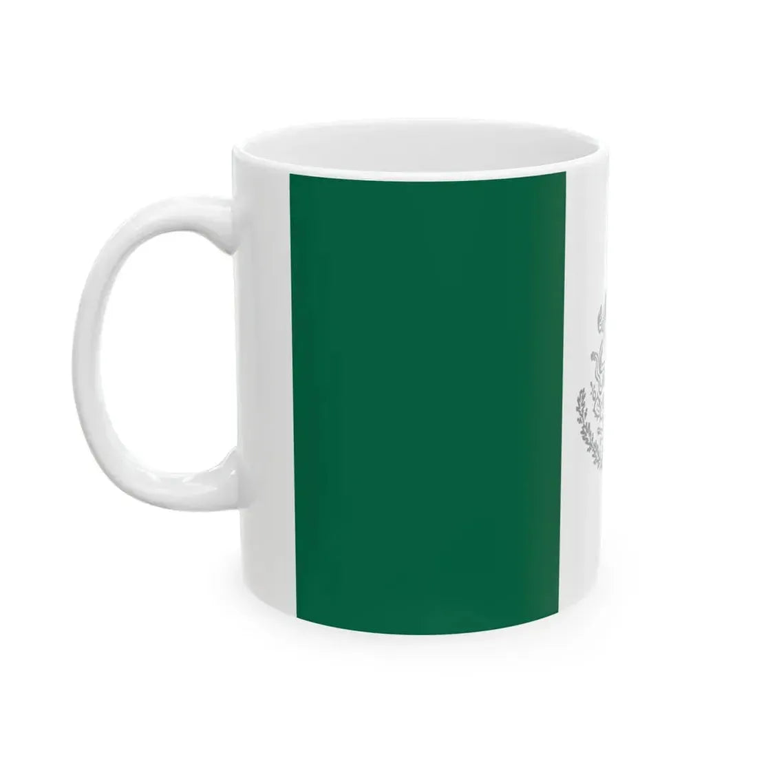 Flag of Mexico with Silver Arms (Mexico) White Coffee Mug - Go Mug Yourself