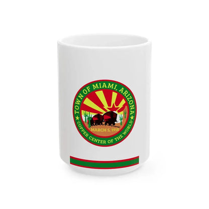 Flag of Miami Arizona (United States) White Coffee Mug 15oz - Go Mug Yourself