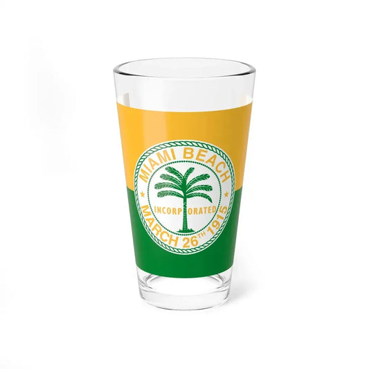 Flag of Miami Beach Florida (United States) Pint Glass 16oz 16oz - Go Mug Yourself