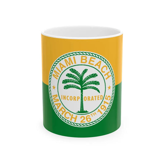 Flag of Miami Beach Florida (United States) White Coffee Mug 11oz - Go Mug Yourself