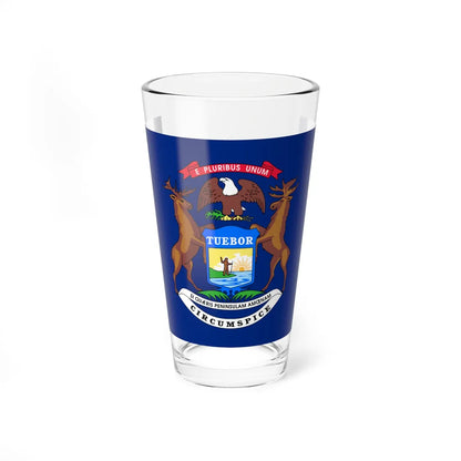 Flag of Michigan 3-2 (United States) Pint Glass 16oz 16oz - Go Mug Yourself