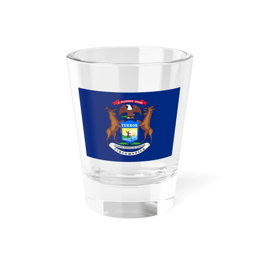 Flag of Michigan 3-2 (United States) Shot Glass 1.5oz 1.5oz - Go Mug Yourself
