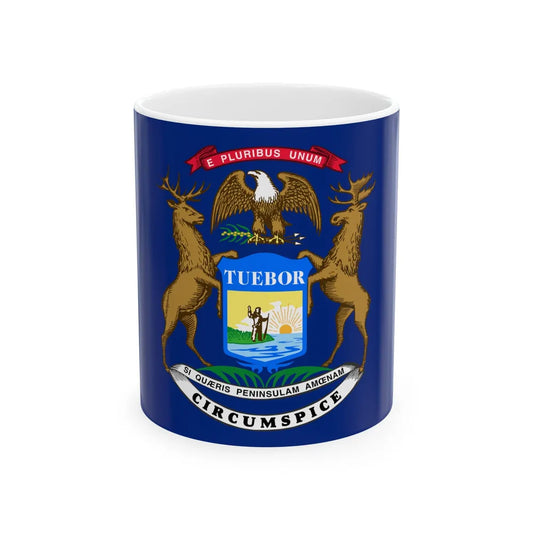 Flag of Michigan (United States) White Coffee Mug 11oz - Go Mug Yourself