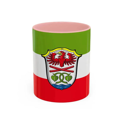 Flag of Miesbach Germany - Accent Coffee Mug 11oz Pink - Go Mug Yourself