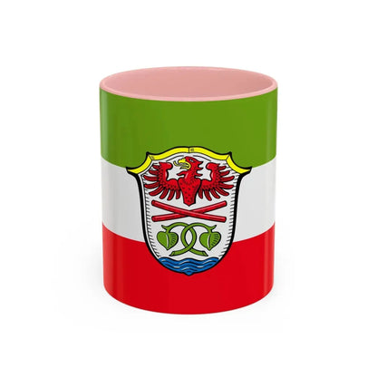 Flag of Miesbach Germany - Accent Coffee Mug 11oz Pink - Go Mug Yourself