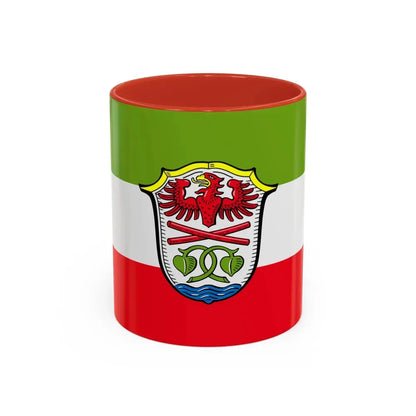Flag of Miesbach Germany - Accent Coffee Mug 11oz Red - Go Mug Yourself