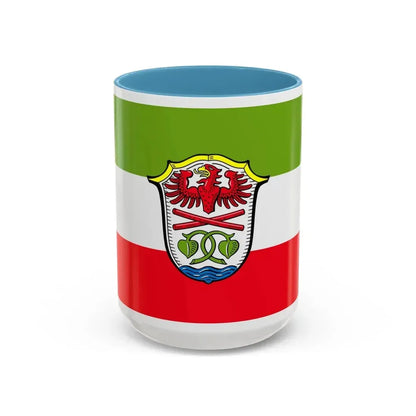 Flag of Miesbach Germany - Accent Coffee Mug 15oz Light Blue - Go Mug Yourself