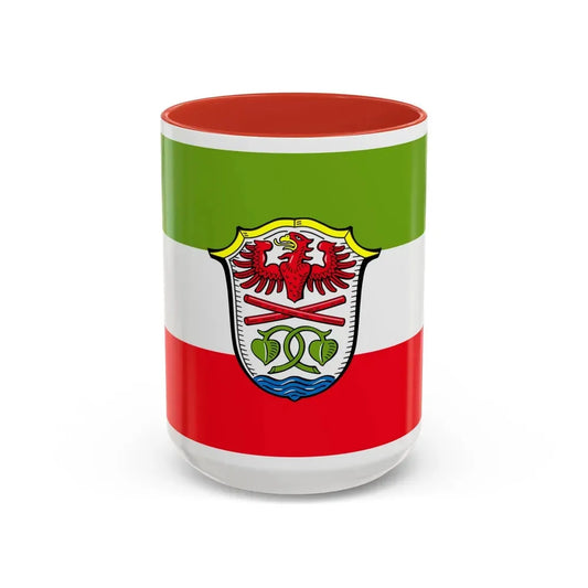 Flag of Miesbach Germany - Accent Coffee Mug 15oz Red - Go Mug Yourself