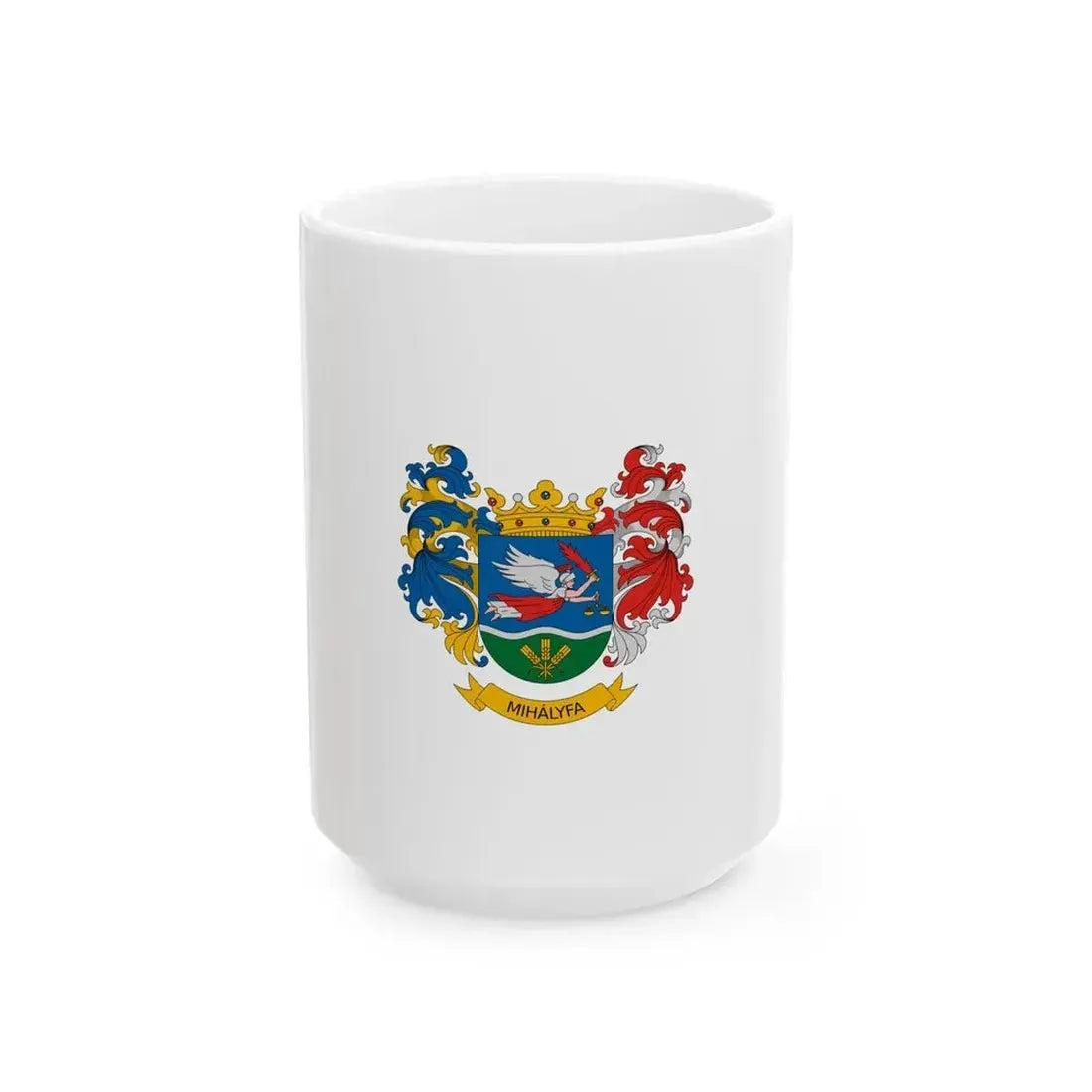 Flag of Mihalyfa vertical (Hungary) White Coffee Mug 15oz - Go Mug Yourself