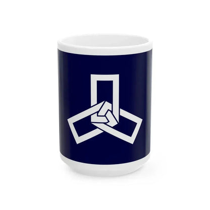 Flag of Mikuni Fukui 1968-2006 (Japan) White Coffee Mug 15oz - Go Mug Yourself