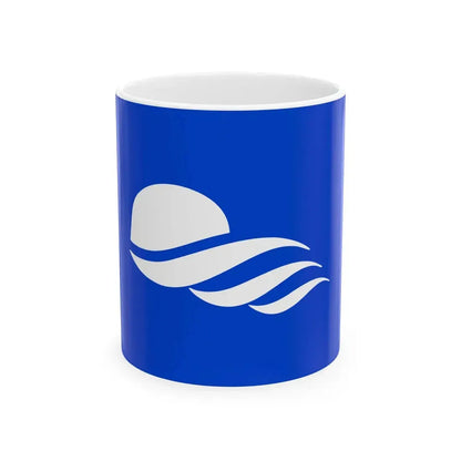 Flag of Mikurajima Tokyo no text (Japan) White Coffee Mug 11oz - Go Mug Yourself